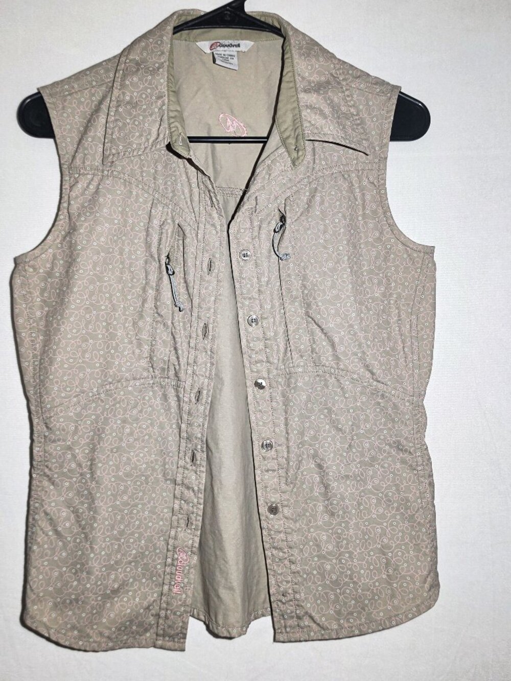 Cloudveil Cream Button up Tank Vest Small Outdoors Womens Tan - Pink